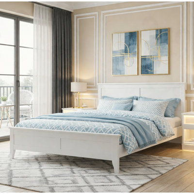 Queen Size Platform Bed with Sturdy Wooden Slats
