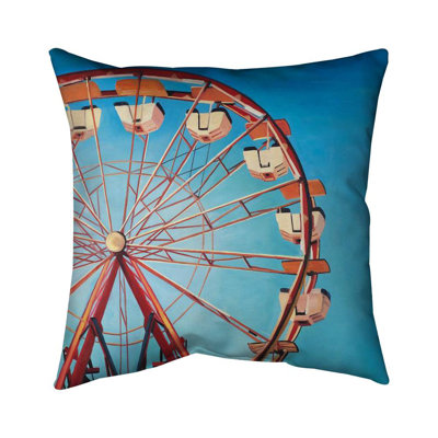 Ferris wheel by a beautiful day - 16"x16" Throw pillow cover - Poly twill - Print on demand