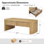 Table basse en bois massif cannelé avec rangement Kaybri Filipo-118565606