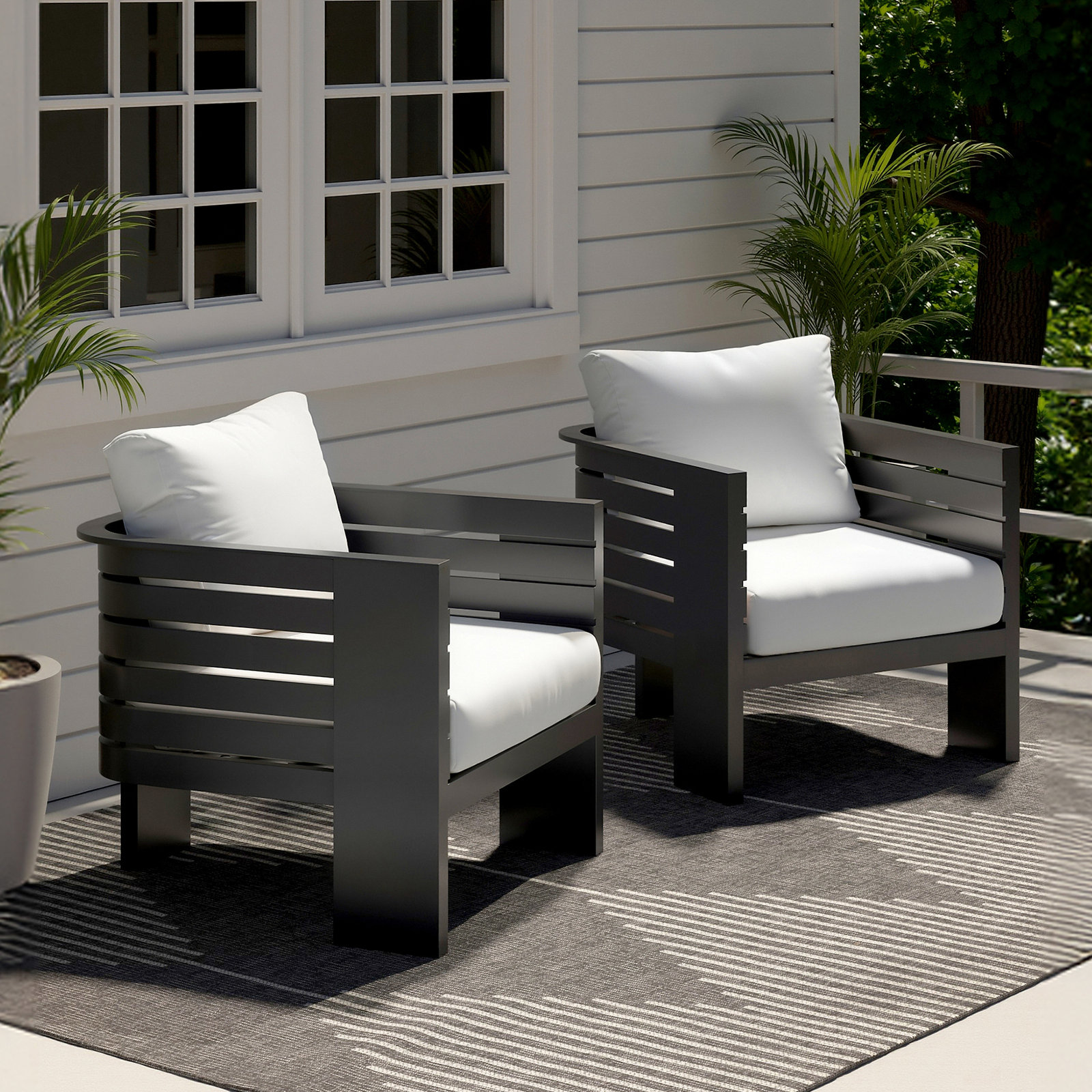 Ari Sunbrella® Patio Lounge Chair, White