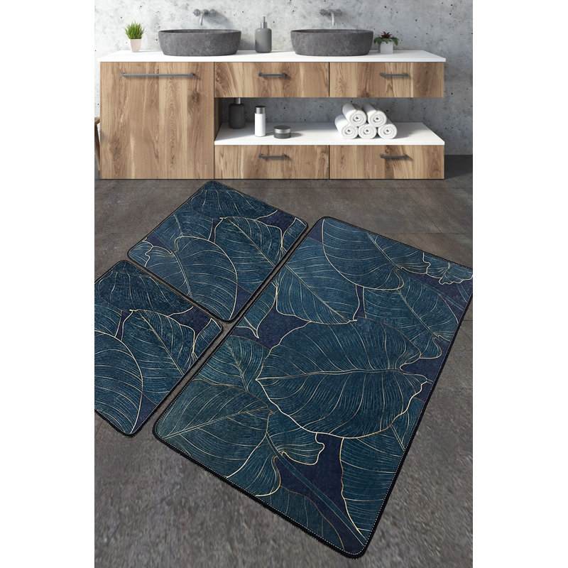 Ensemble de tapis de bain luxueux (3 pièces), en polyester doux, 23,6 po x 39,4 po (1 pièce) et 19,7 po x 23,6 po (2 pièces) | Antibactérien, antidérapant, 20,5 oz / pied carré | Lavable à la machine et durable, parfait pour les salles de bain élégantes