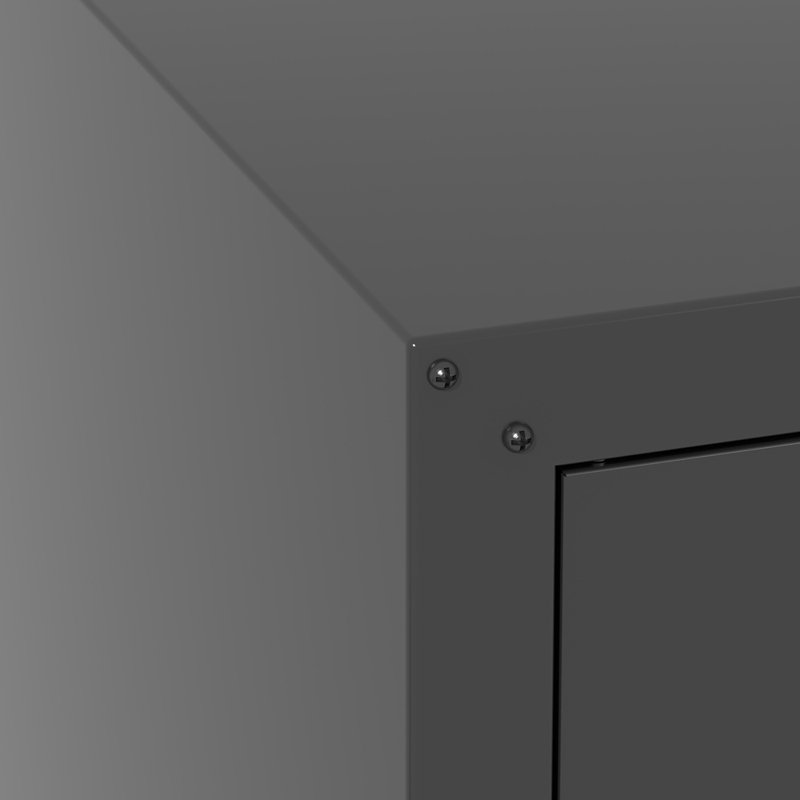 Armoire de rangement murale en métal avec portes verrouillables, tablette réglable et tiroir ouvert pour le garage, l'entrepôt et le bureau, assemblage requis