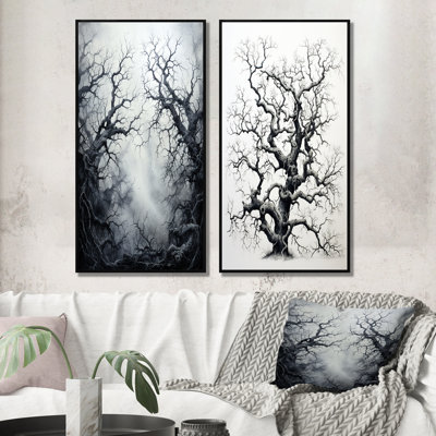 «Grey Tree Eernal Shadows», 2 pièces sur toile