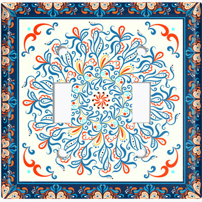 Patterned 2 - Gang Toggle Light Switch Standard Wall Plate