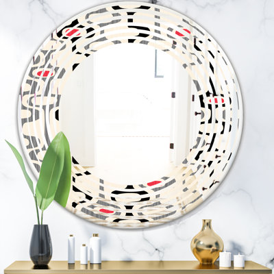 Miroir mural sans cadre wave abstract design ix modern