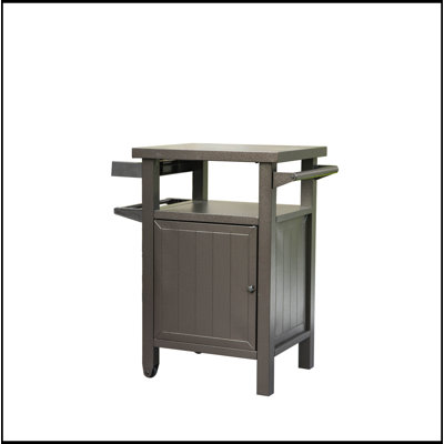 Grill Carts with Storage and Wheels, Brown
