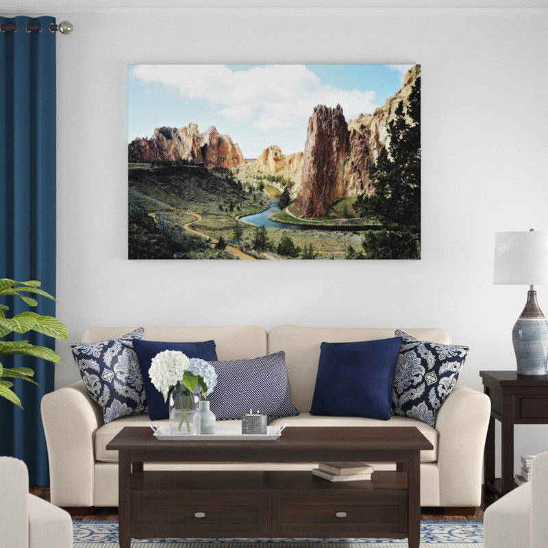 " Smith Rock " by Sylvia Cook, 40" H x 60" W x 1.5" D, Wrapped Canvas