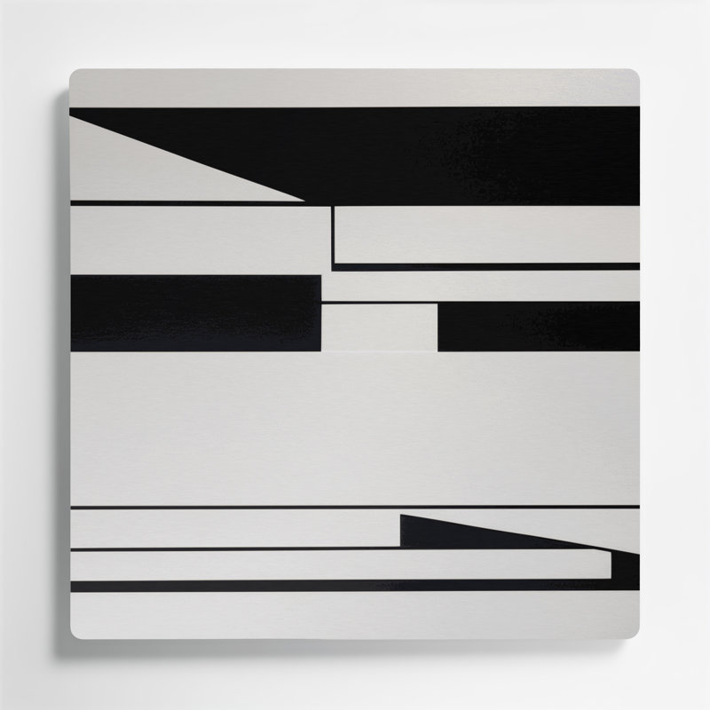 Minimalisme 7, art mural gris en métal, H 12 po x l 12 po