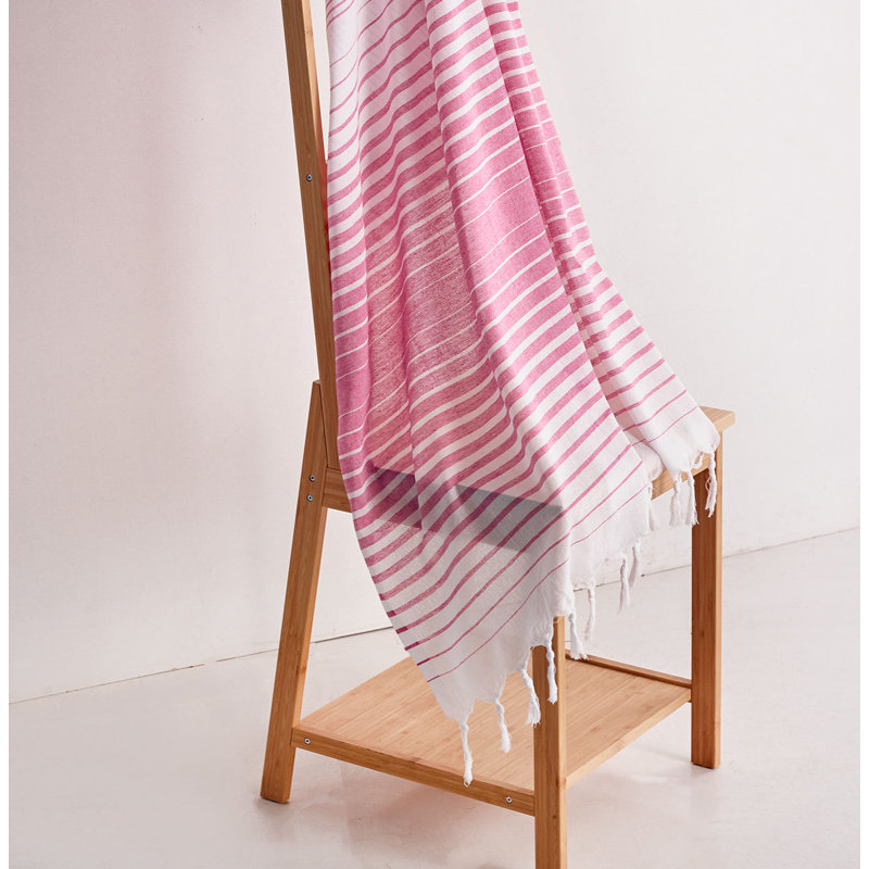 100% Cotton Fouta Beach Towel, Fuchsia Color, 35.4 x 70.9 inches | High Water Absorbent, Soft & Lightweight (4.0 oz/sq ft) | Machine Washable, Perfect for Beach, Pool, or Spa Use, Stylish and Functional