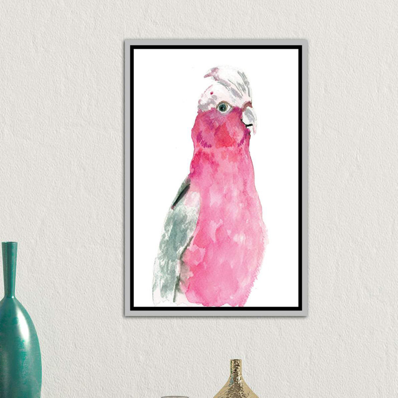 « fuchsia plumes » par albina bratcheva-reproduction d’art, Toile avec cadre argenté, H 40 po x l 26 po x P 1,5 po