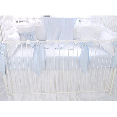 Marburger Blue Linen Crib Bows