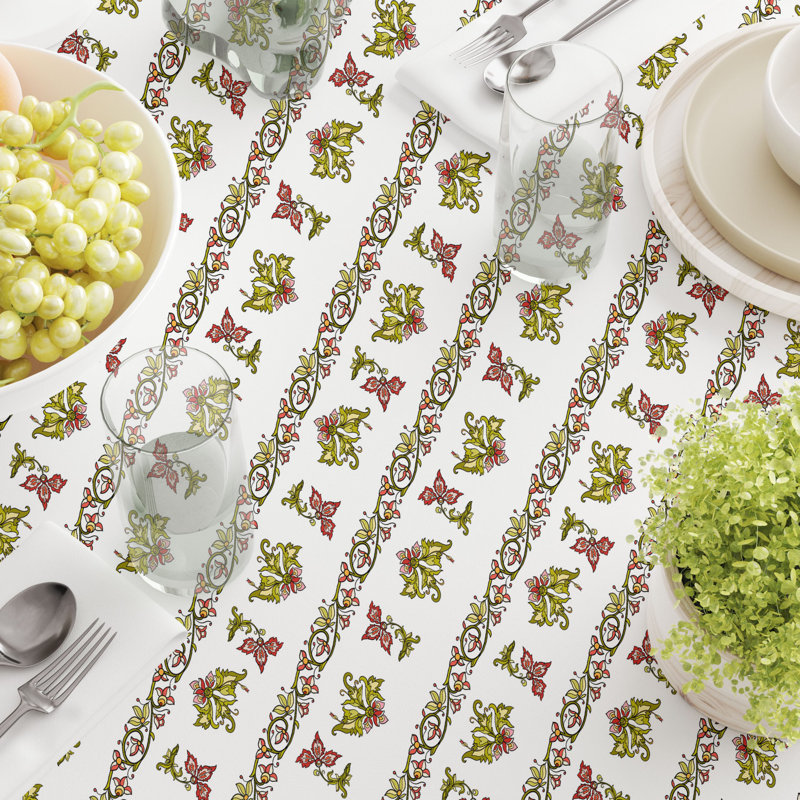 Rectangular Tablecloth, 100% Cotton, Floral 1, 120" x 60"