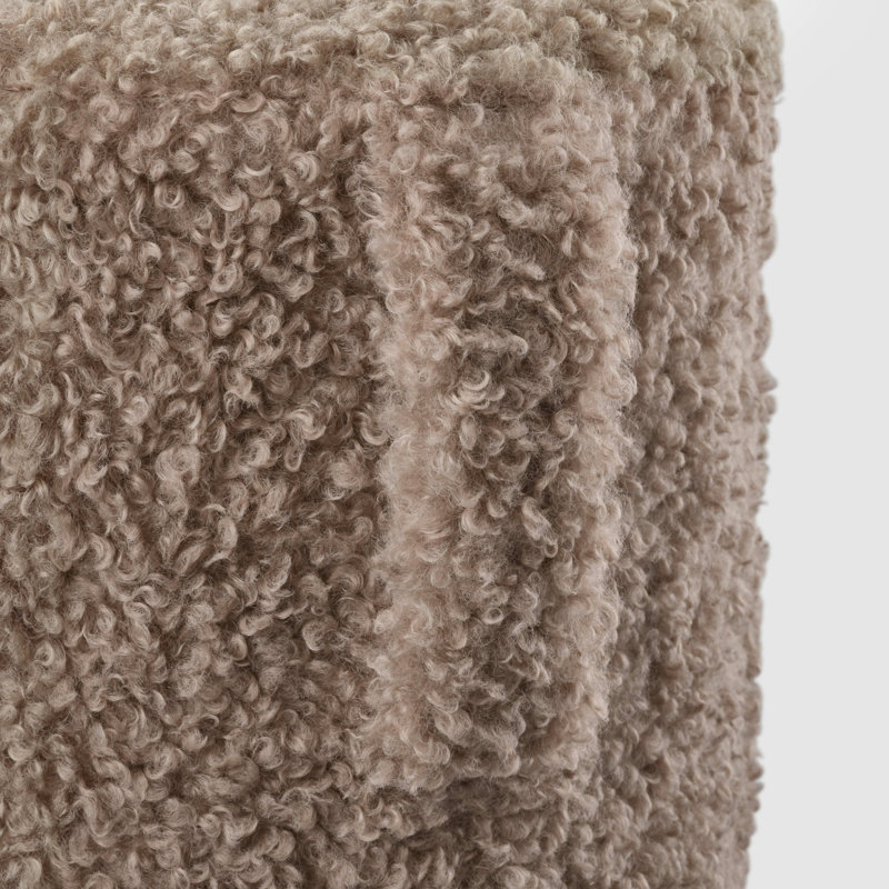 TEDDY Upholstered Accent Stool, Beige