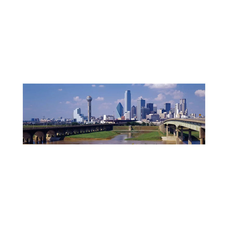 Office Buildings In A City, Dallas, Texas, USA - Wrapped Canvas Panoramic Print, 121.92 cm H x 40.64 cm W x 1.91 cm D