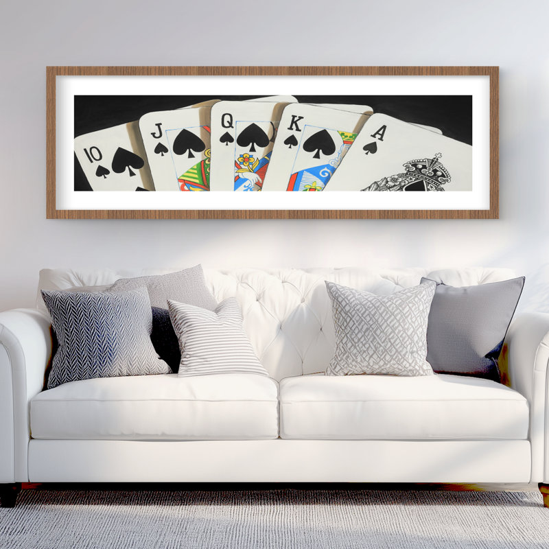 Jeu de cartes «Spades Royal Flush» - impression de décor d'homme des cavernes