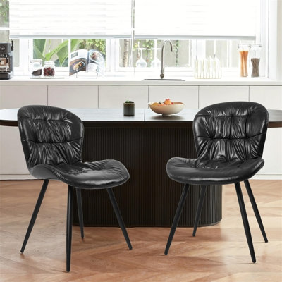 Chaise ergonomique avec structure en bois d'hévéa recouverte de cuir synthétique de polyuréthane