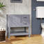 Meuble-lavabo de salle de bain gris 30 po - Gratté, fracassé, résistant à l'huile, teinté, bleu foncé, motif d'armoire à ajout tranquille, bleu visuel