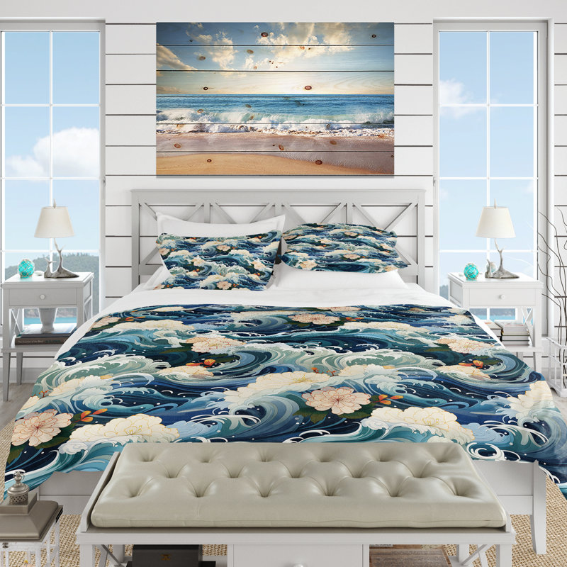 Ensemble de housse de couette Pencader Ocean Of Tranquility Mediation - Polyester en microfibre