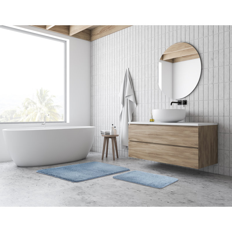 Dailen Non-Slip Bath Rug, Blue