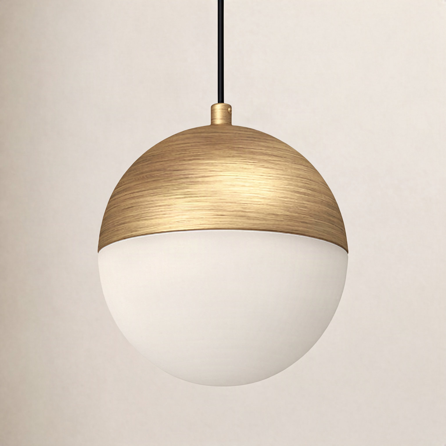 Monae Single Light Glass Dimmable LED Pendant, 6.63" H x 6" W x 6" D, Brushed Gold