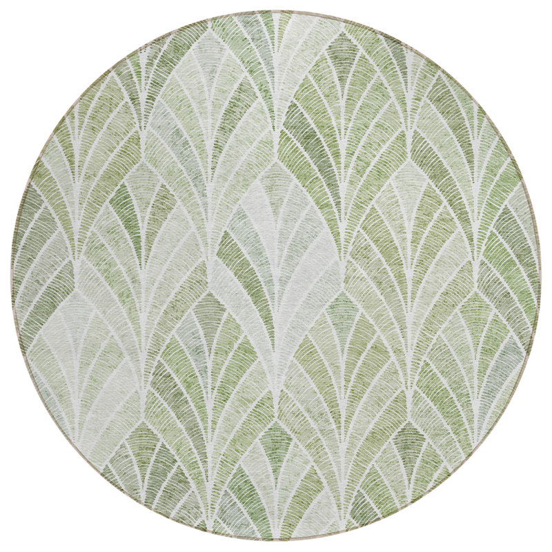 Cecelio Washable Geometric Indoor / Outdoor Rug, Round 8'