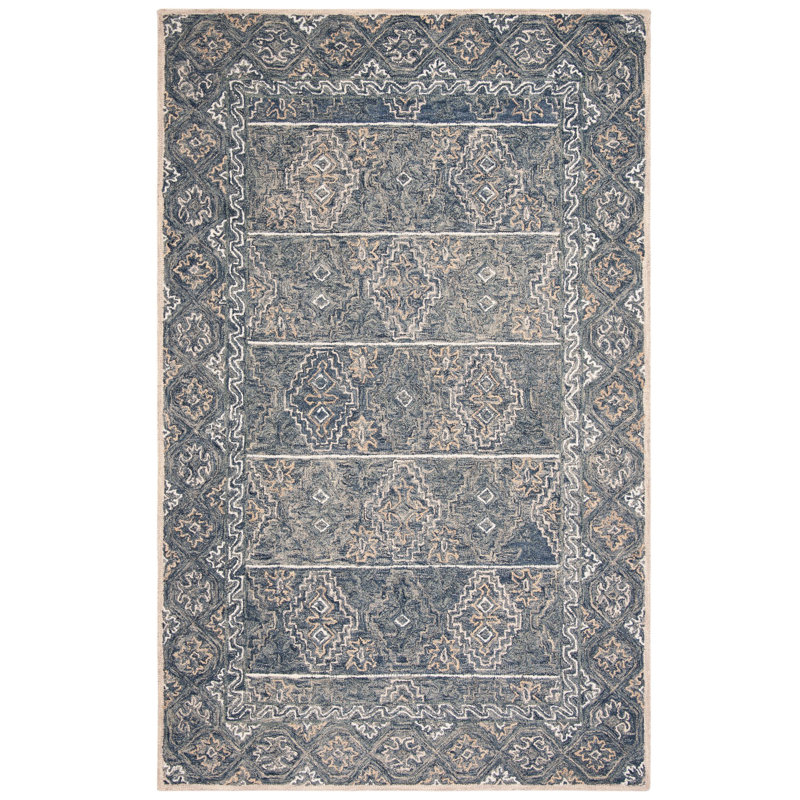 Deyoung Hand Tufted Wool Geometric Rug, Rectangle 6' x 9'