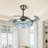 Tikia 42" Colorful variable light crystal Bluetooth fan light and retractable fans