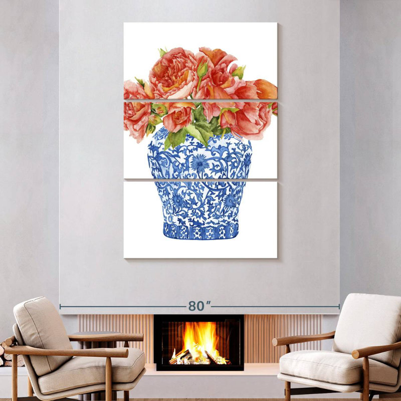 Harnek Sweet Peonies II, 74" H x 48" W