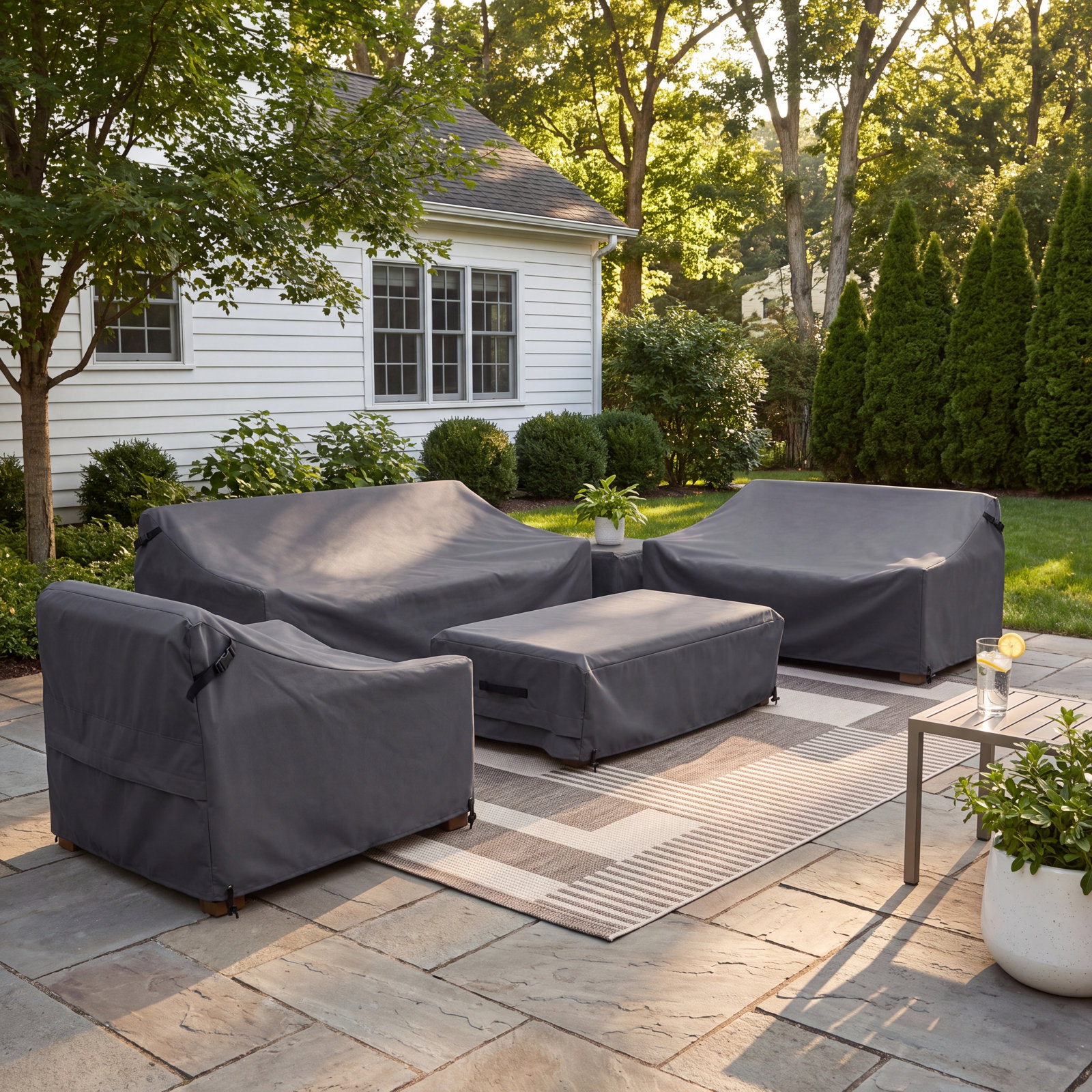 Melrose Teak Outdoor Sofa Seating Group Cover