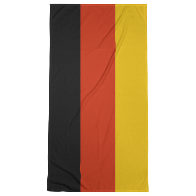 Lightweight Bath Towel, Poly/Cotton, Black/Red/Yellow