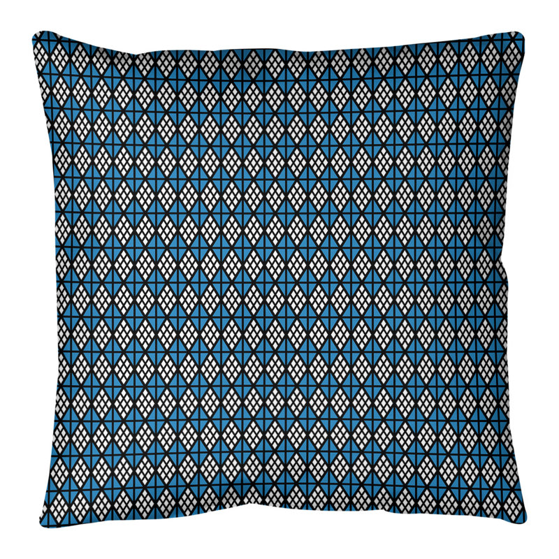 Coussin de sol Katelyn Elizabeth, 28 po x 28 po, Noir / Bleu