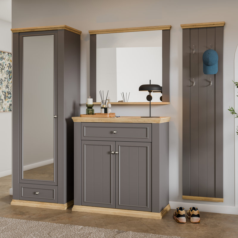 Pontypool 98.9cm Sideboard, Grey/Oak