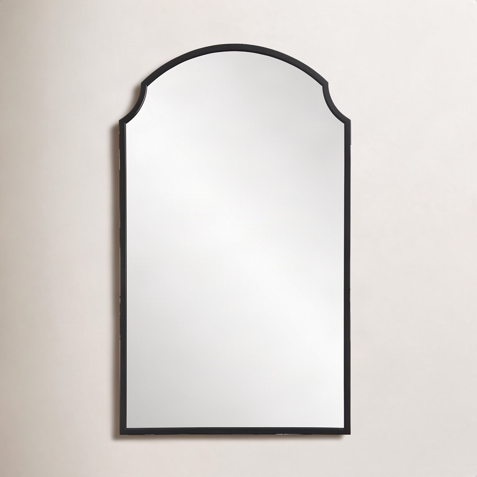 Keit Metal Flat Wall Mirror, Satin Black