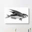 Oceanic Flying Fish in Black & White by George Shaw - Wrapped Canvas Drawing - Wrapped Canvas-55330646