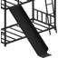 Lit superposé avec échelle, glissade et garde-corps, structure en métal peu encombrante pour les chambres d'enfants, nécessite un matelas personnalisé