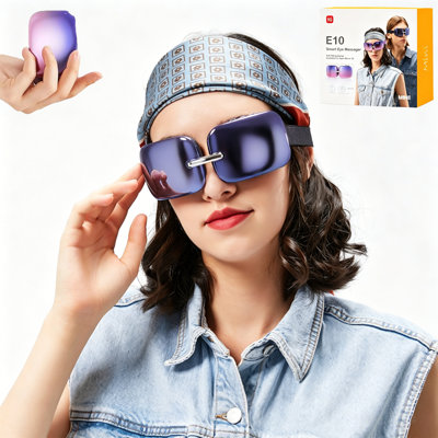 Masseur visible pour les yeux pliable avec chaleur et vibration acupoint, masque en silicone rechargeable pour soulager la fatigue oculaire