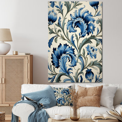 Floral Blue Turkish Tiles 1 - Abstract Floral Wall Art