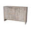 Armoire d'appoint en bois de style campagnard à 3 portes avec tablettes réglables et porte hexagonale