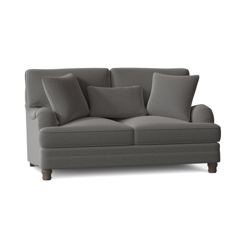Tarleton 69.5" Recessed Arm Loveseat with Reversible Cushions, Cream Chenille 1345-002, Aged Gray