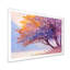 Magnifique arbre mauve sur le lac - reproduction sur toile flottante-721285321-721285327