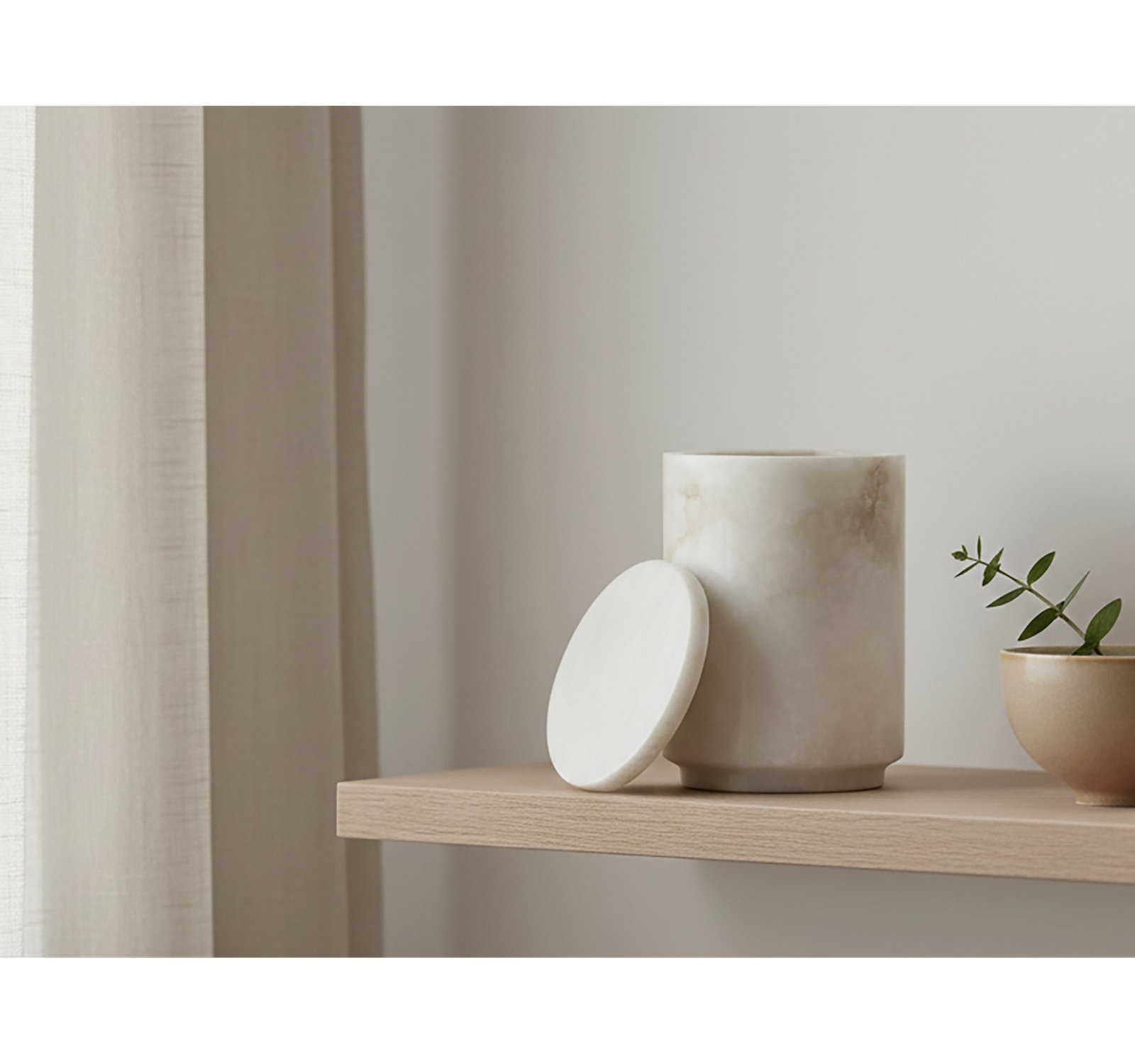 Stoneware Jar, 6" H x 4" W x 4" D