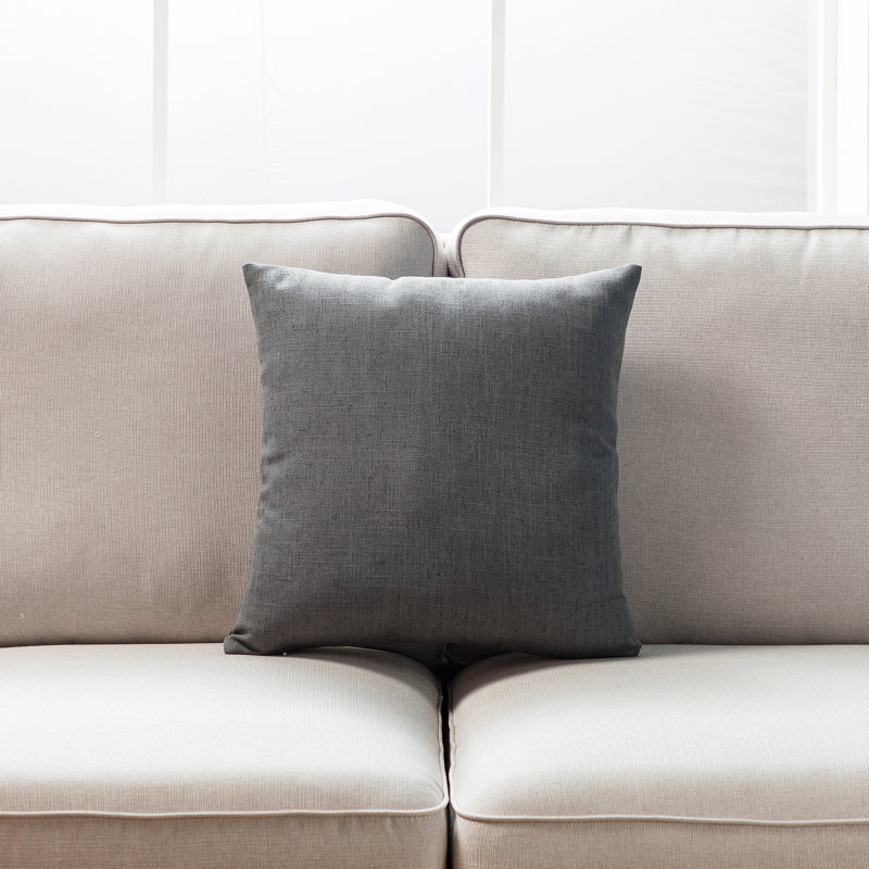 SEATTLE SOLID Throw Pillow Cover, Marble Gray, 18" x 18", Down Blend