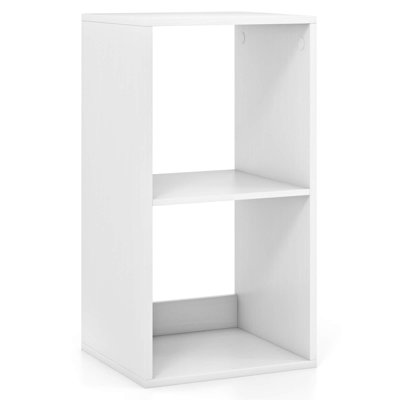 Bibliothèque à 2 cubes avec dos ouvert et ensemble anti-basculement