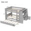 Lit superposé double avec bureau, étagères et lit gigogne - Chambre moderne pour enfants et adolescents peu encombrante, gris-465524649