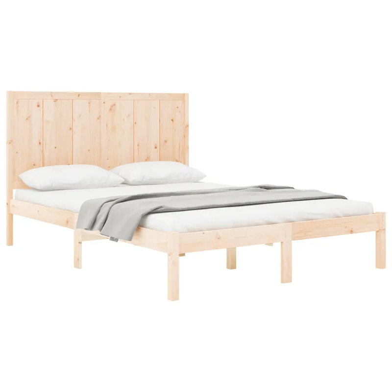 Bed Frame Solid Wood, Natural, Small Double (4')