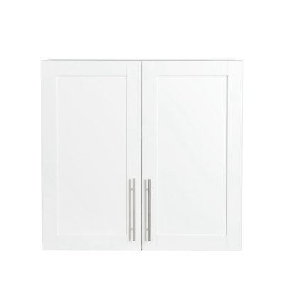 Wall Mounted Storage Cabinet with two doors and metal handles