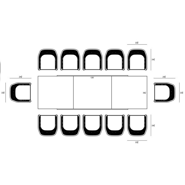 Akien Juego de comedor exterior extensible rectangular para 12 personas