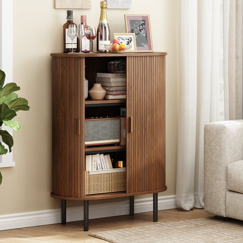 Armoire d'appoint 43,3 po avec portes tambour, Noyer