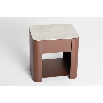 Charlain 50cm W Steel Bedside Table