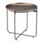 Table de bout 21 "à pieds ronds en bronze et acier gris